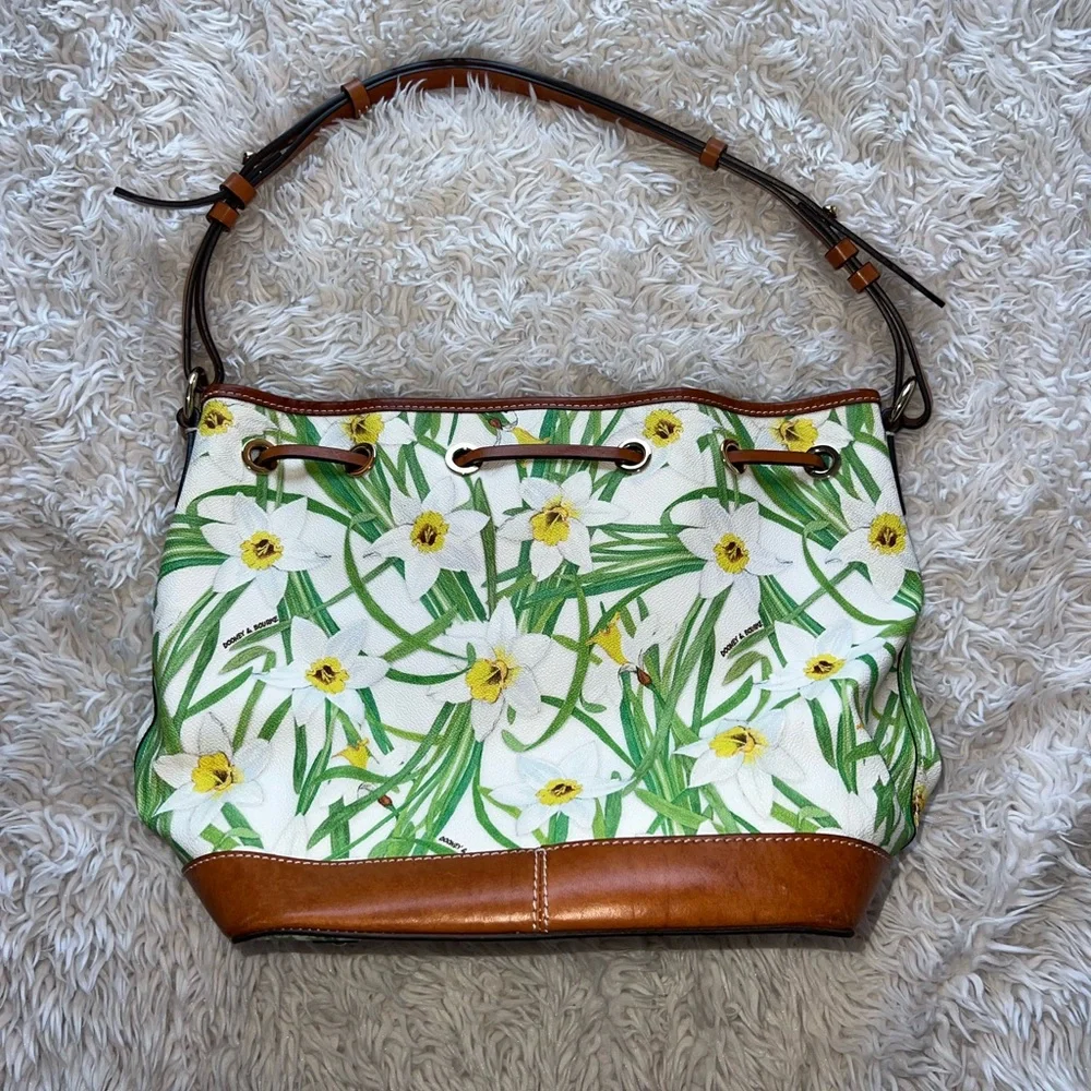 Dooney & Bourke Floral Green and Brown purse - Picture 6 of 7